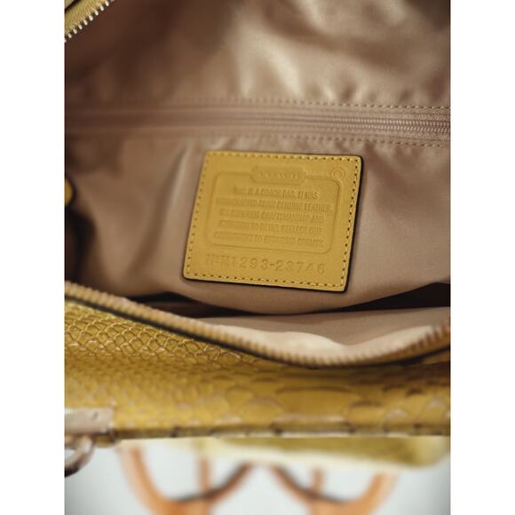 COACH M1293-23746 Convertible Hobo Ergo Satchel Yellow Leather Handbag #0009 - Picture 6 of 7